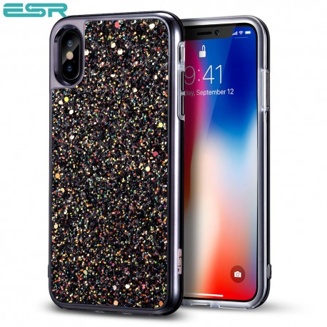 ESR Glitter case for iPhone X, Black