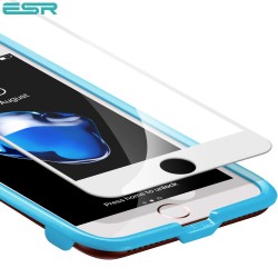 ESR iPhone 8 Plus / 7 Plus Tempered Glass Full Coverage Screen Protector, White Edge