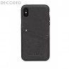 Leather back cover for iPhone XS / X Decoded black