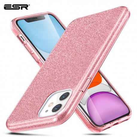 Carcasa ESR Makeup Glitter iPhone 11, Rose Gold